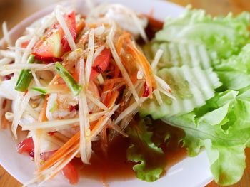 Close-up of salad served in plate