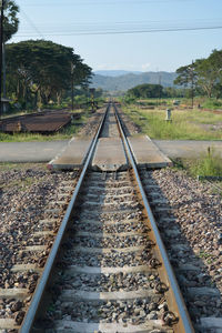 High angle view of railroad track