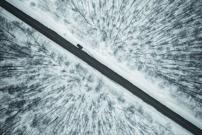 Scenic view of snow covered car window