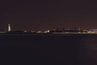 Illuminated cityscape at night