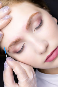 Close-up portrait of beautiful woman