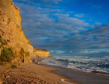 Scenic view of beach against sky