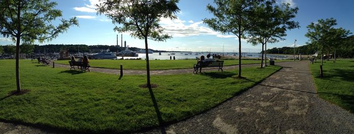 Scenic view of park against sky