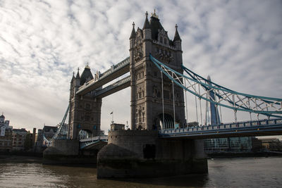 Low angle view of suspension bridge