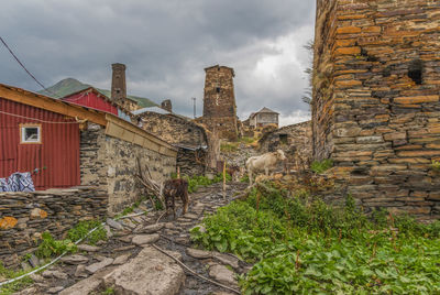 Old ruin building against sky