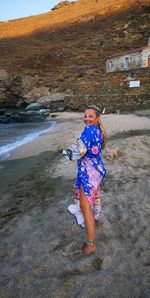 Full length of woman on beach