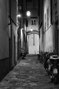 View of illuminated street light at night