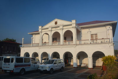 Building against clear blue sky