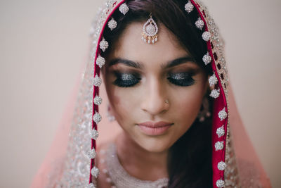 Close-up portrait of woman