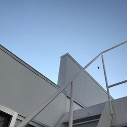 Low angle view of modern building against clear sky