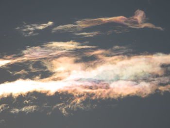 Low angle view of clouds in sky during sunset