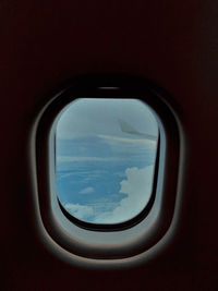 Landscape seen through airplane window