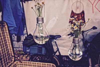 Decorative light bulbs hanging