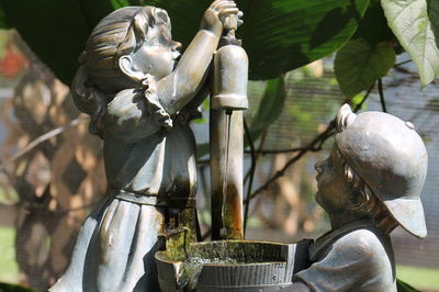 Close-up of angel statue