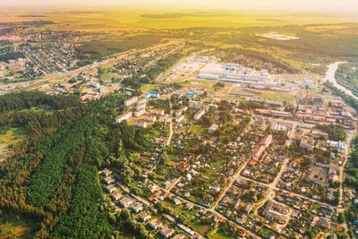 High angle view of cityscape