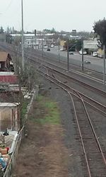 Railroad tracks on railroad track