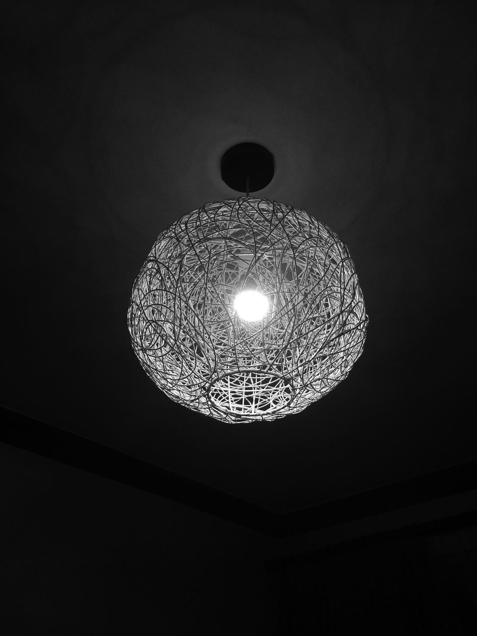 LOW ANGLE VIEW OF ILLUMINATED LAMP