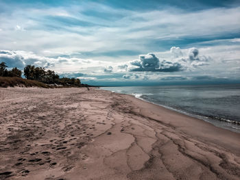 Scenic view of beach against sky