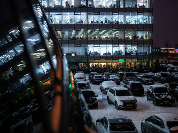 Traffic on city street at night