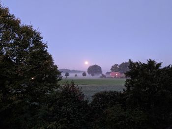 Scenic view of land against clear sky