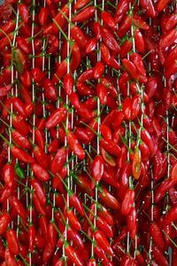 Full frame shot of red chili peppers