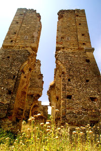 Low angle view of built structure against sky