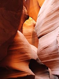 Low angle view of lower antelope canyon
