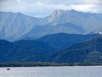 Scenic view of lake and mountains