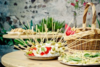 Various food on table