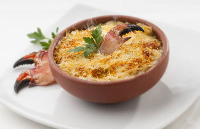 Close-up of served food in bowl