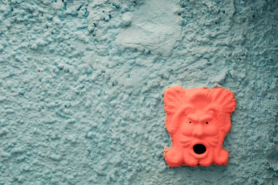 High angle view of red toy in swimming pool