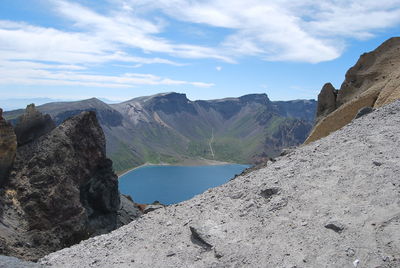 Panoramic view of mountains against sky