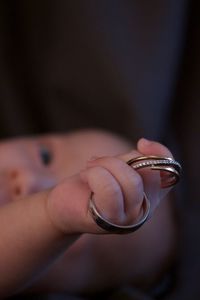 Close-up of woman hand