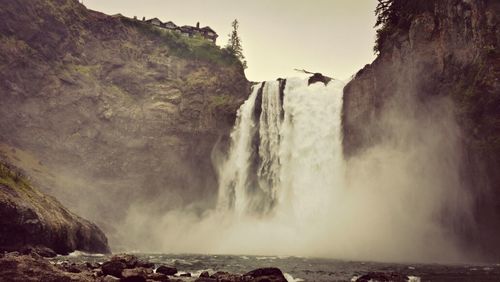 Scenic view of waterfall