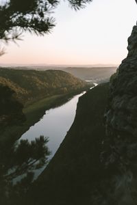 Scenic view of landscape against sky during sunset