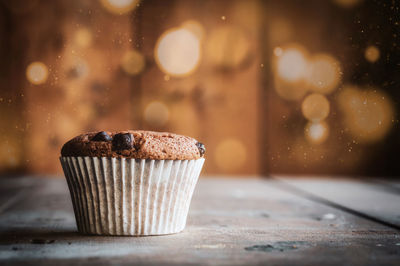 Close-up of cupcakes on table
