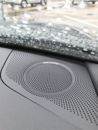 Close-up of water drops on table