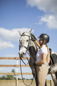 Man riding horse