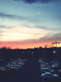 Parking lot at sunset