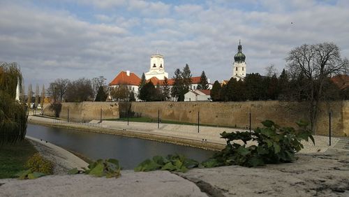 View of temple against cloudy sky