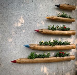 High angle view of vegetables on table