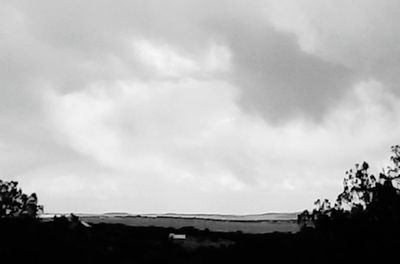 Scenic view of landscape against cloudy sky