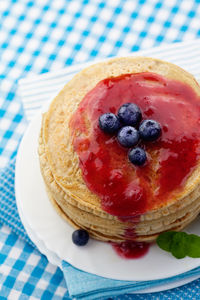 Close-up of dessert in plate on table
