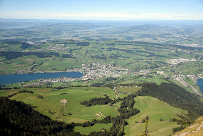 Aerial view of landscape against sky