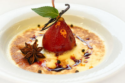 Close-up of dessert in plate