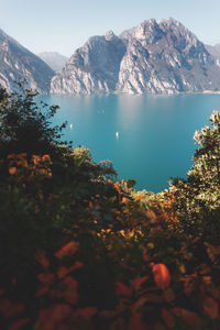 Scenic view of lake and mountains