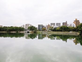 Reflection of buildings in water