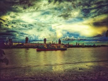 View of sea against cloudy sky