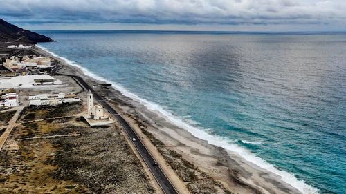 High angle view of beach against sky