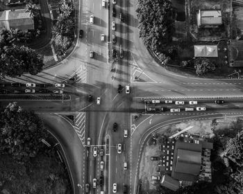 High angle view of traffic on road